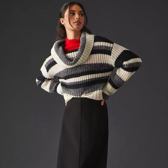 Anthropologie Striped Turtleneck Sweater NWT - Picture 1 of 10